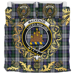 MacKenzie Dress 04 Tartan Crest Bedding Set - Golden Thistle Style