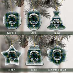 MacKie Tartan Christmas Ceramic Ornament - Snow Style