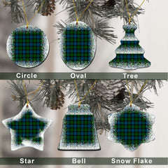MacKie Tartan Christmas Ceramic Ornament - Snow Style