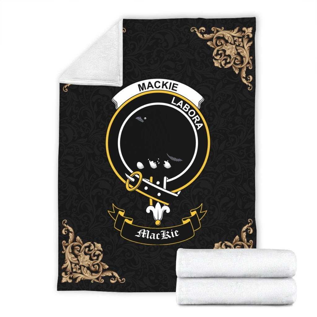 MacKie Crest Tartan Premium Blanket Black