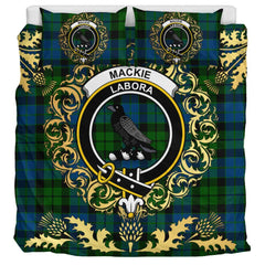 MacKie Tartan Crest Bedding Set - Golden Thistle Style