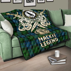 MacKie Tartan Crest Legend Gold Royal Premium Quilt