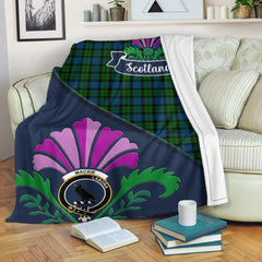 MacKie Tartan Crest Premium Blanket - Thistle Style