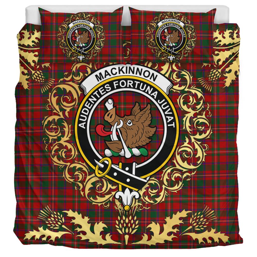 MacKinnon 02 Tartan Crest Bedding Set - Golden Thistle Style