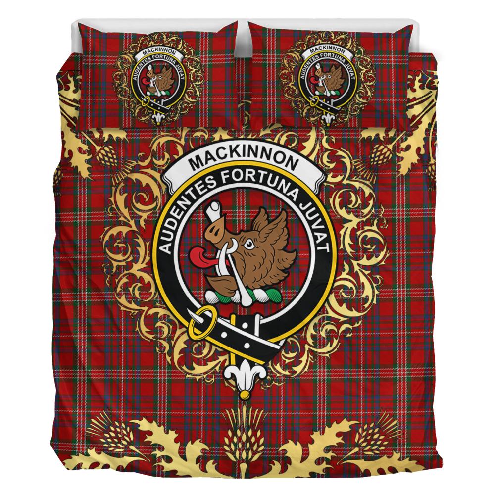 MacKinnon 03 Tartan Crest Bedding Set - Golden Thistle Style