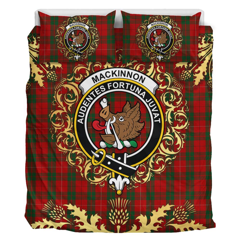 MacKinnon 04 Tartan Crest Bedding Set - Golden Thistle Style