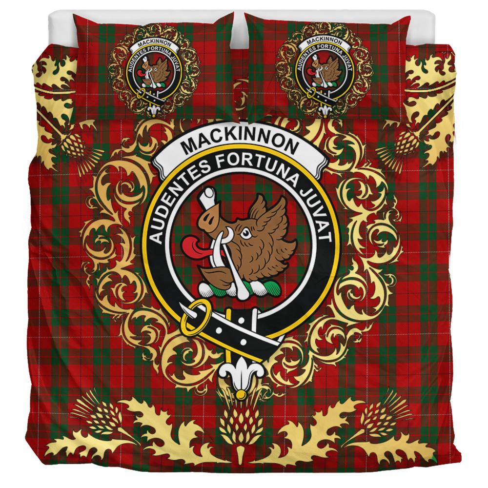 MacKinnon 04 Tartan Crest Bedding Set - Golden Thistle Style