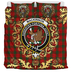 MacKinnon 04 Tartan Crest Bedding Set - Golden Thistle Style