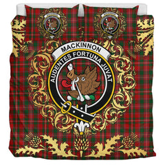 MacKinnon 05 Tartan Crest Bedding Set - Golden Thistle Style