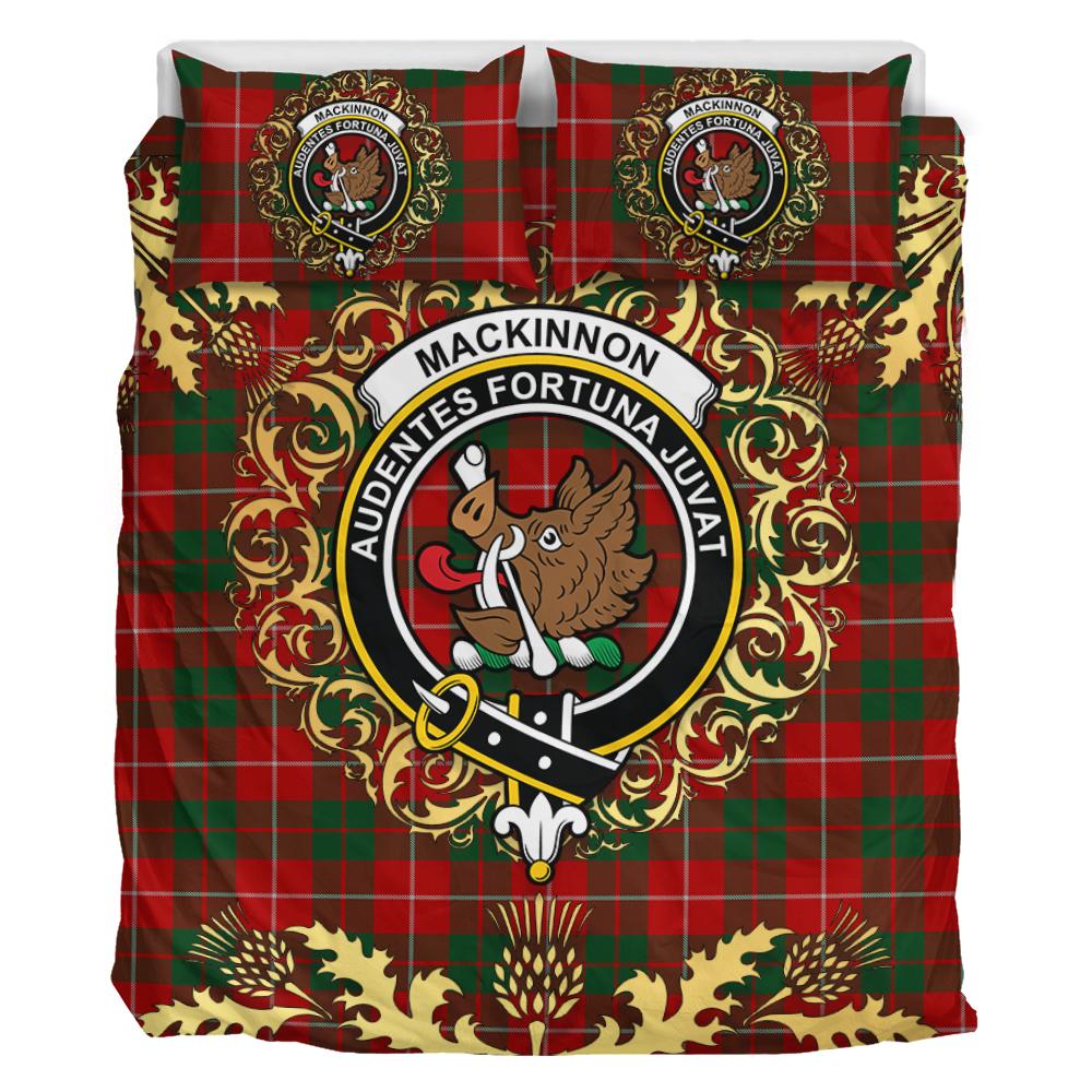 MacKinnon 06 Tartan Crest Bedding Set - Golden Thistle Style