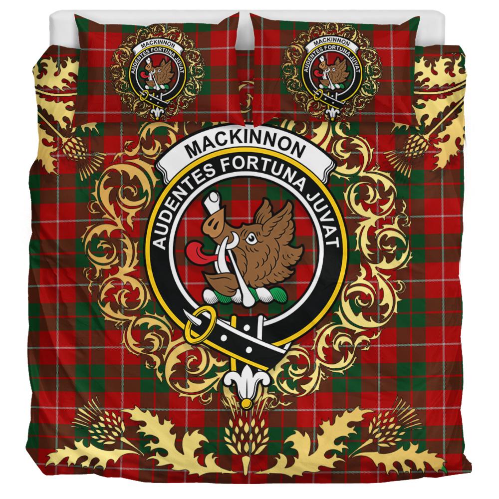 MacKinnon 06 Tartan Crest Bedding Set - Golden Thistle Style