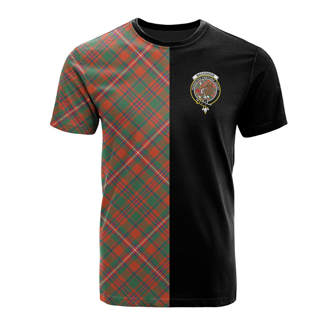 MacKinnon Ancient Tartan T-Shirt Half of Me - Cross Style