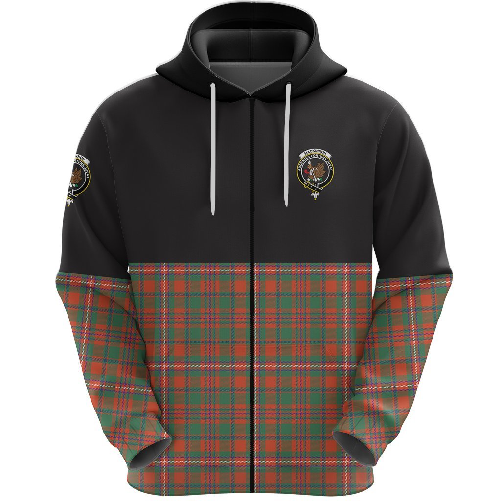 MacKinnon Ancient Clan Half Of Tartan Zipper Hoodie