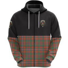 MacKinnon Ancient Clan Half Of Tartan Zipper Hoodie