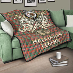 MacKinnon Ancient Tartan Crest Legend Gold Royal Premium Quilt