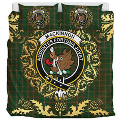 MacKinnon Hunting 02 Tartan Crest Bedding Set - Golden Thistle Style