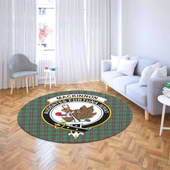 MacKinnon Hunting Ancient Tartan Crest Round Rug