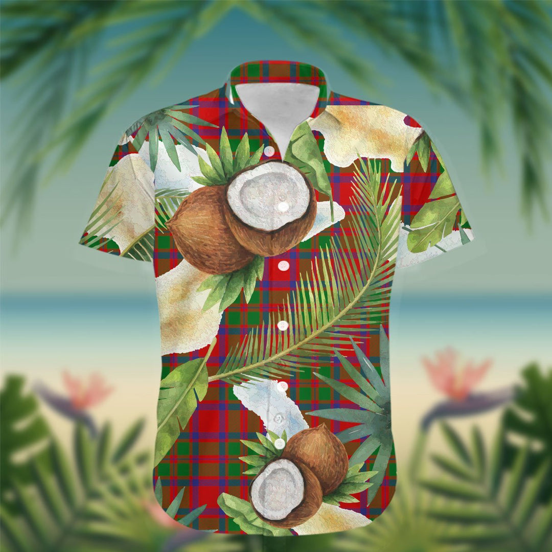 MacKintosh Tartan Hawaiian Shirt Hibiscus, Coconut, Parrot, Pineapple - Tropical Garden Shirt
