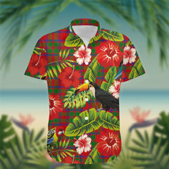 MacKintosh Tartan Hawaiian Shirt Hibiscus, Coconut, Parrot, Pineapple - Tropical Garden Shirt