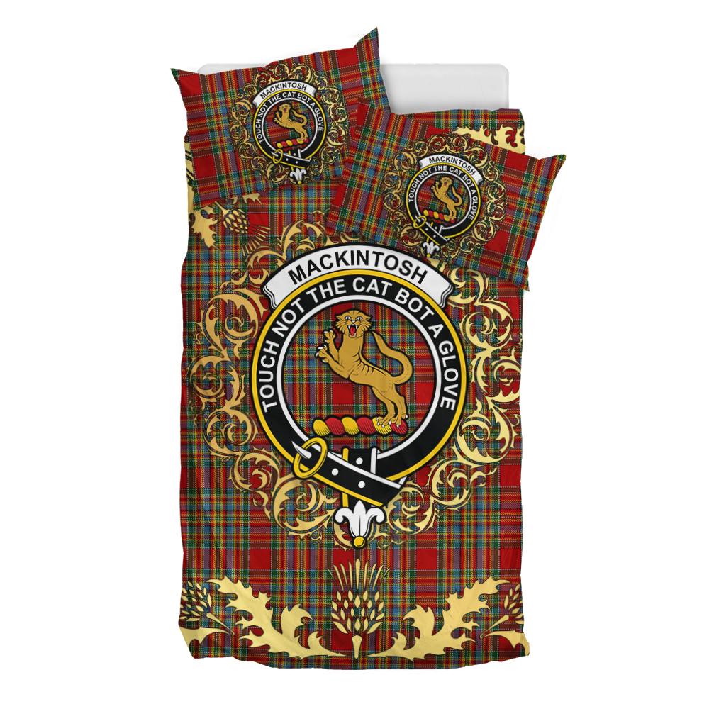 MacKintosh 03 Tartan Crest Bedding Set - Golden Thistle Style