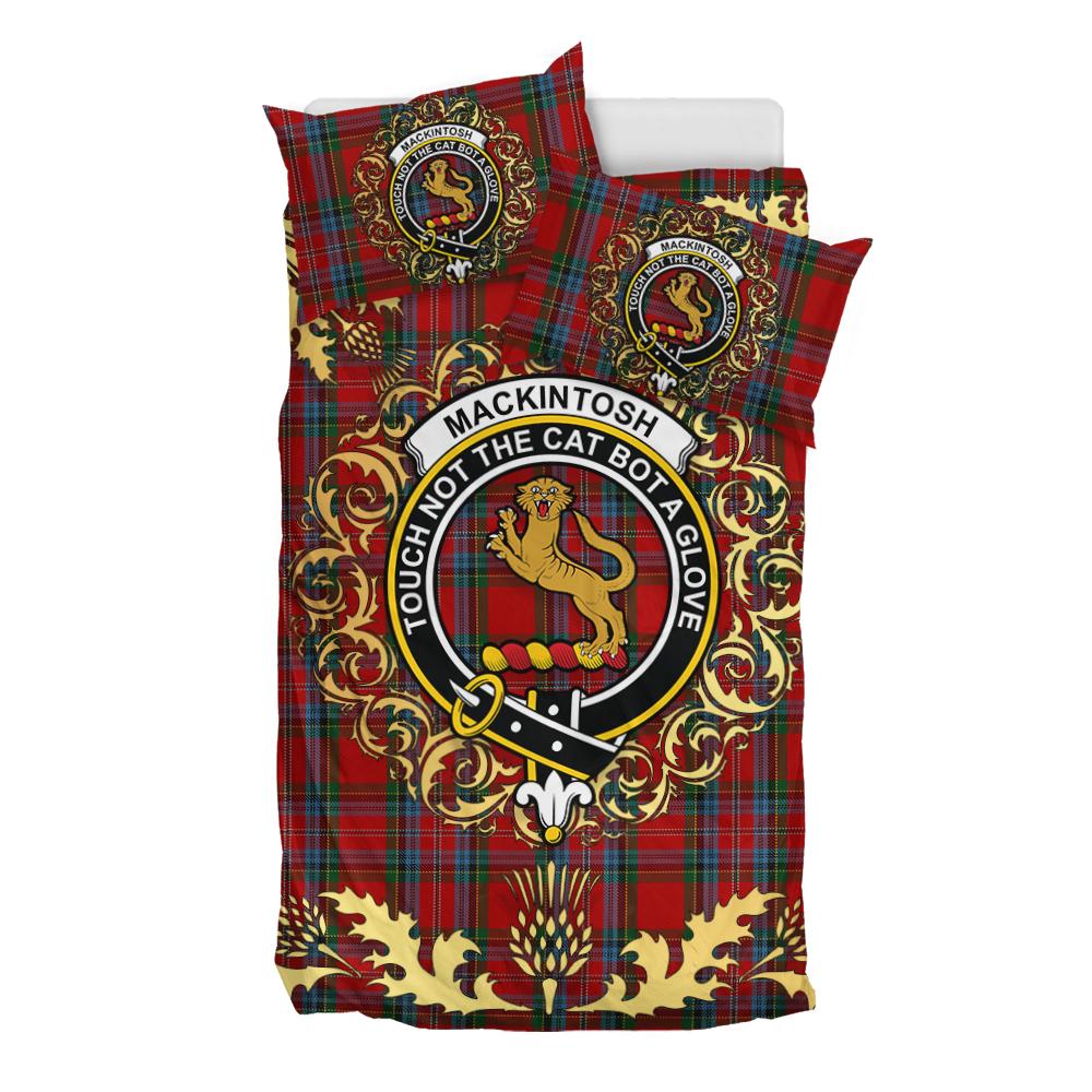 MacKintosh 04 Tartan Crest Bedding Set - Golden Thistle Style