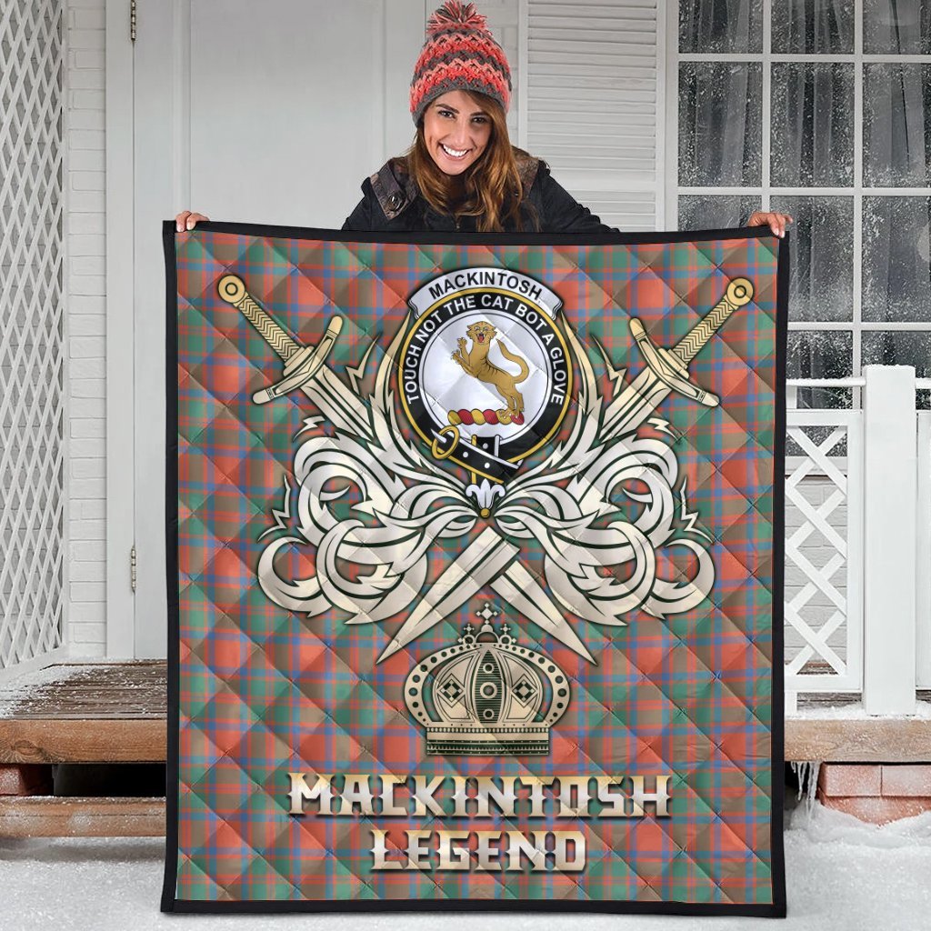 MacKintosh Ancient Tartan Crest Legend Gold Royal Premium Quilt