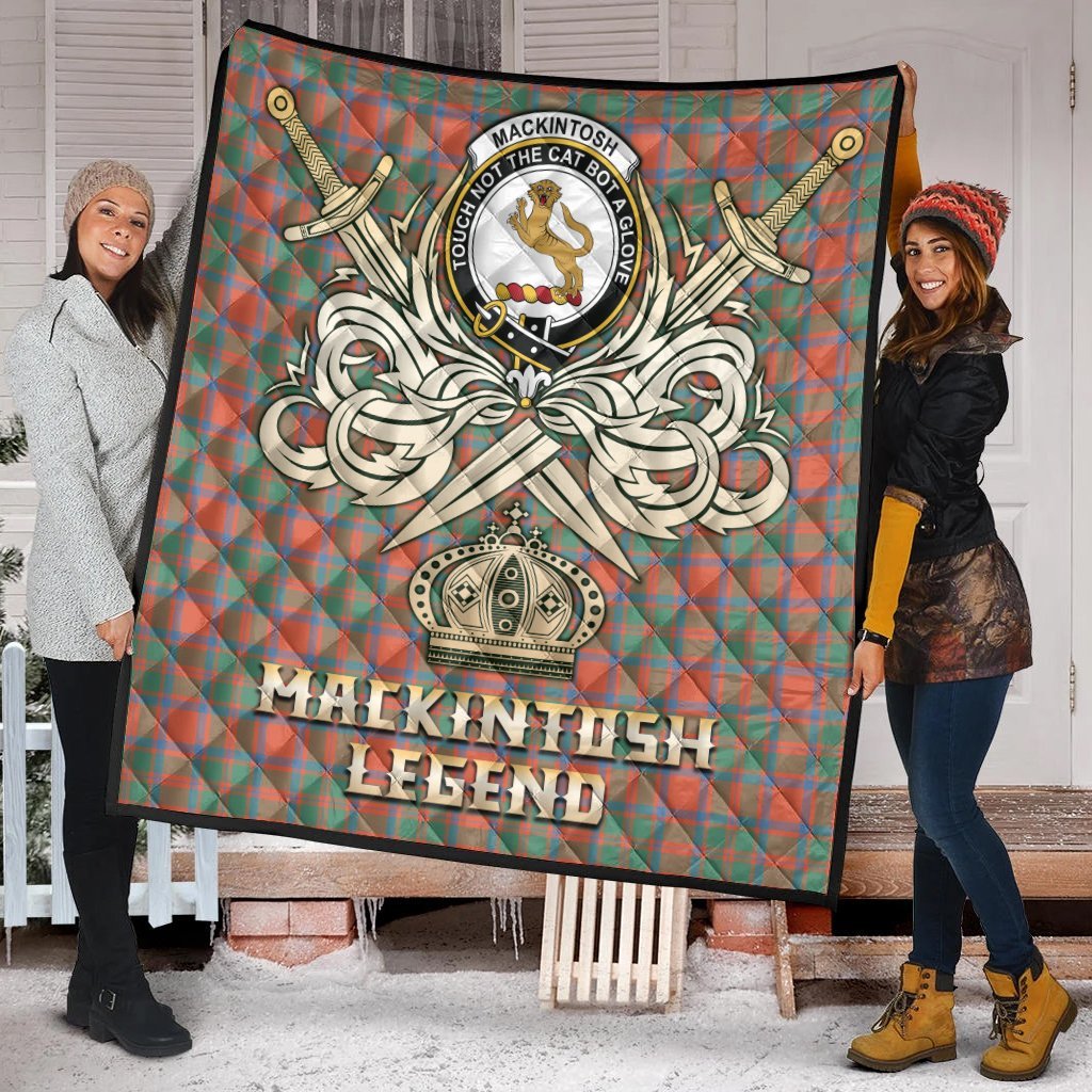 MacKintosh Ancient Tartan Crest Legend Gold Royal Premium Quilt