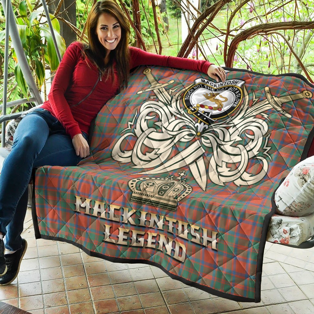 MacKintosh Ancient Tartan Crest Legend Gold Royal Premium Quilt