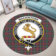 MacKintosh Hunting Modern Tartan Crest Round Rug