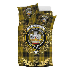 MacLachlan 04 Tartan Crest Bedding Set - Golden Thistle Style