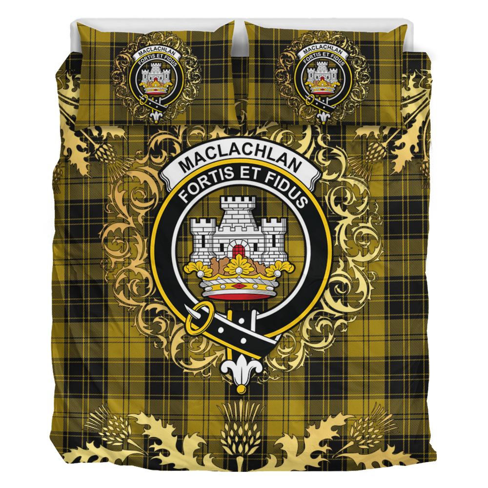 MacLachlan 04 Tartan Crest Bedding Set - Golden Thistle Style