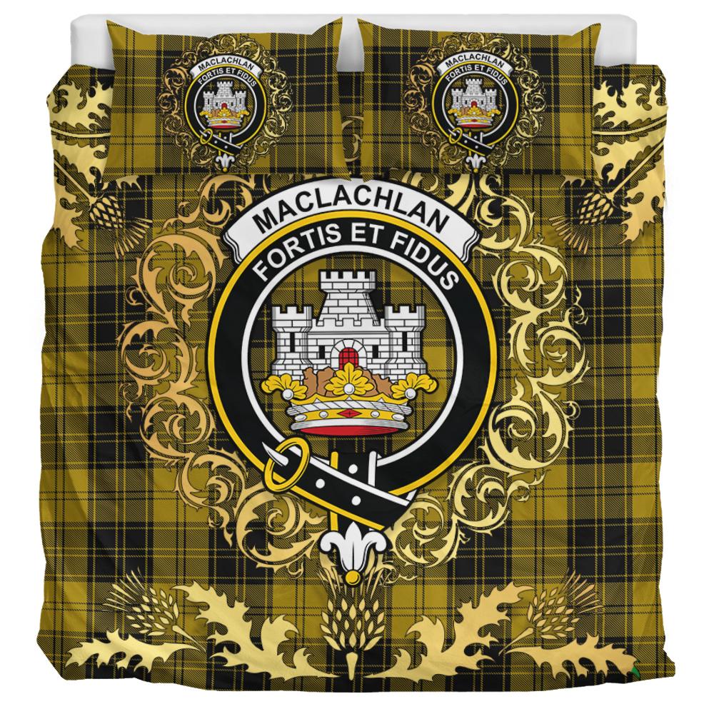 MacLachlan 04 Tartan Crest Bedding Set - Golden Thistle Style