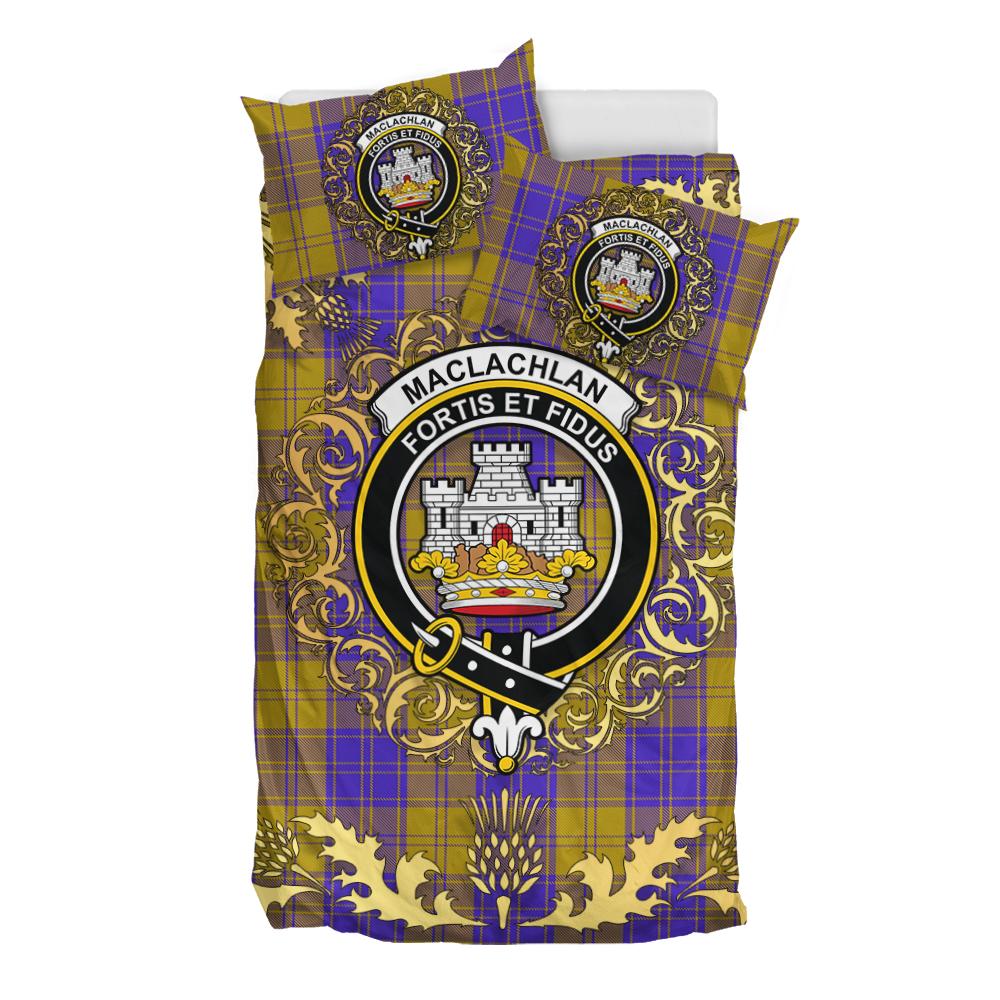 MacLachlan 05 Tartan Crest Bedding Set - Golden Thistle Style