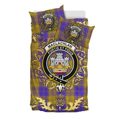 MacLachlan 05 Tartan Crest Bedding Set - Golden Thistle Style