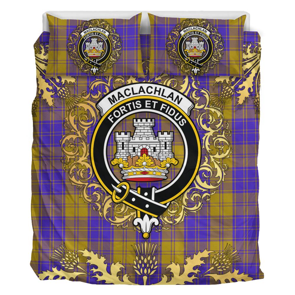 MacLachlan 05 Tartan Crest Bedding Set - Golden Thistle Style