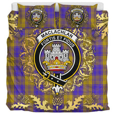 MacLachlan 05 Tartan Crest Bedding Set - Golden Thistle Style