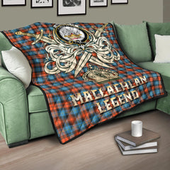 MacLachlan Ancient Tartan Crest Legend Gold Royal Premium Quilt