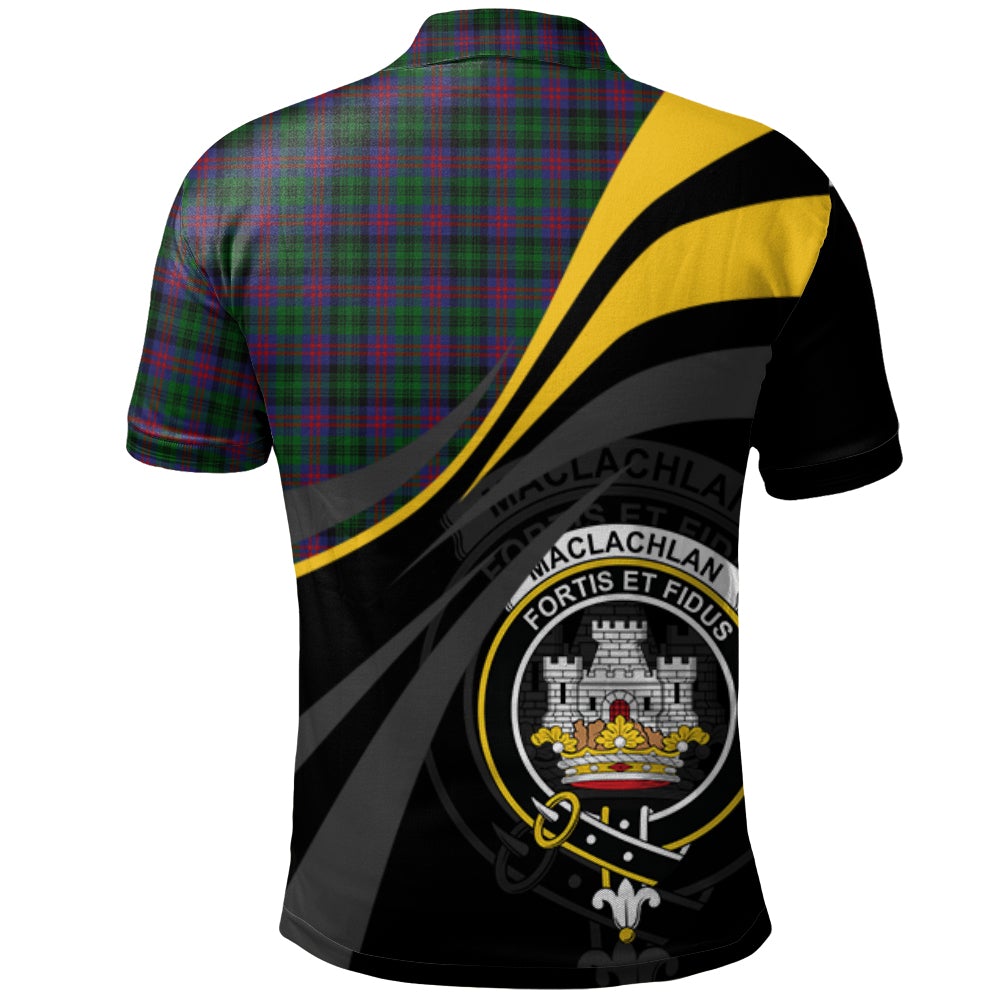 MacLachlan Hunting Tartan Polo Shirt - Royal Coat Of Arms Style