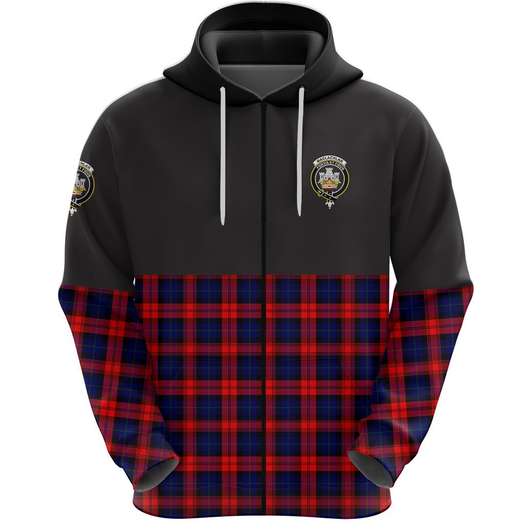 MacLachlan Modern Clan Half Of Tartan Zipper Hoodie