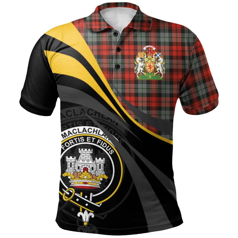 MacLachlan Weathered Tartan Polo Shirt - Royal Coat Of Arms Style