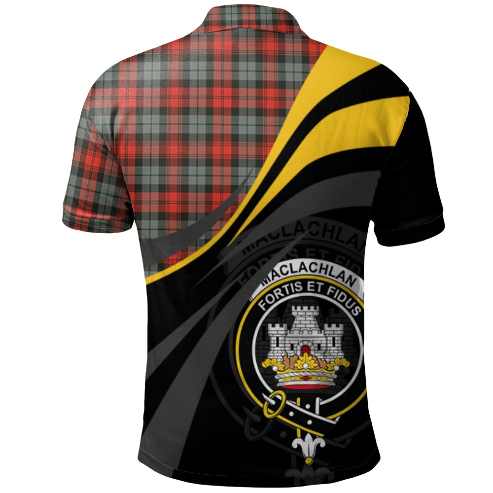 MacLachlan Weathered Tartan Polo Shirt - Royal Coat Of Arms Style