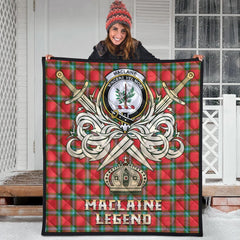 MacLaine of Loch Buie Tartan Crest Legend Gold Royal Premium Quilt