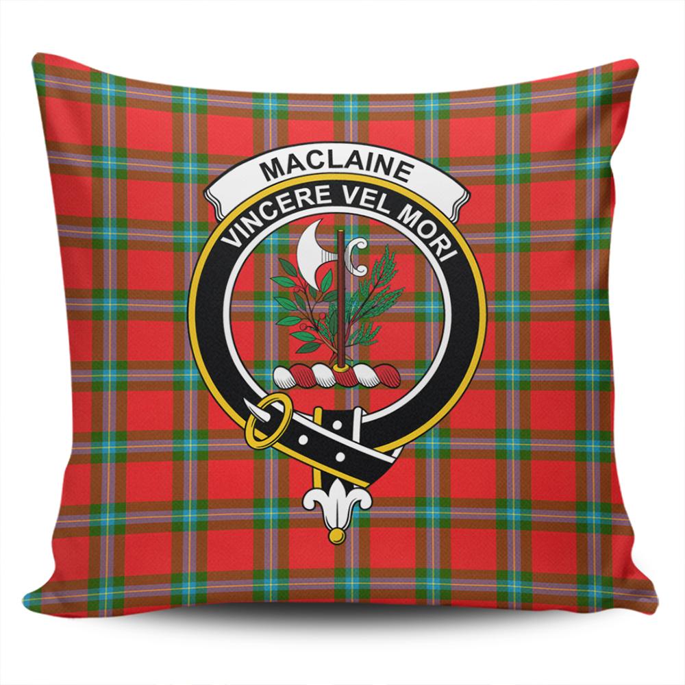 Scottish MacLaine of Loch Buie Hunting Ancient Tartan Crest Pillow Cover - Tartan Cushion Cover