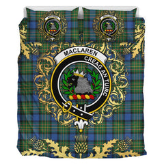 MacLaren Ancient Tartan Crest Bedding Set - Golden Thistle Style