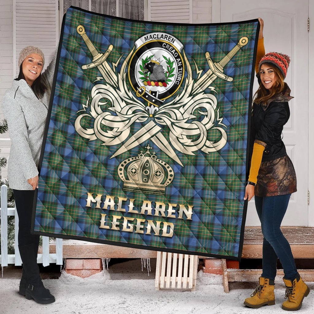 MacLaren Ancient Tartan Crest Legend Gold Royal Premium Quilt