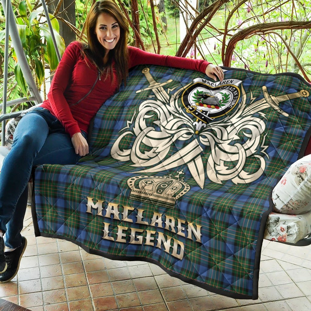 MacLaren Ancient Tartan Crest Legend Gold Royal Premium Quilt