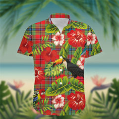 MacLean Tartan Hawaiian Shirt Hibiscus, Coconut, Parrot, Pineapple - Tropical Garden Shirt