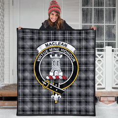 MacLean Black and White Tartan Crest Quilt