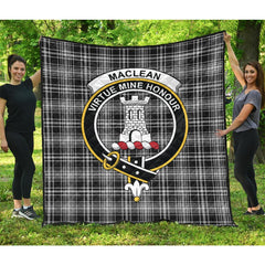 MacLean Black and White Tartan Crest Quilt