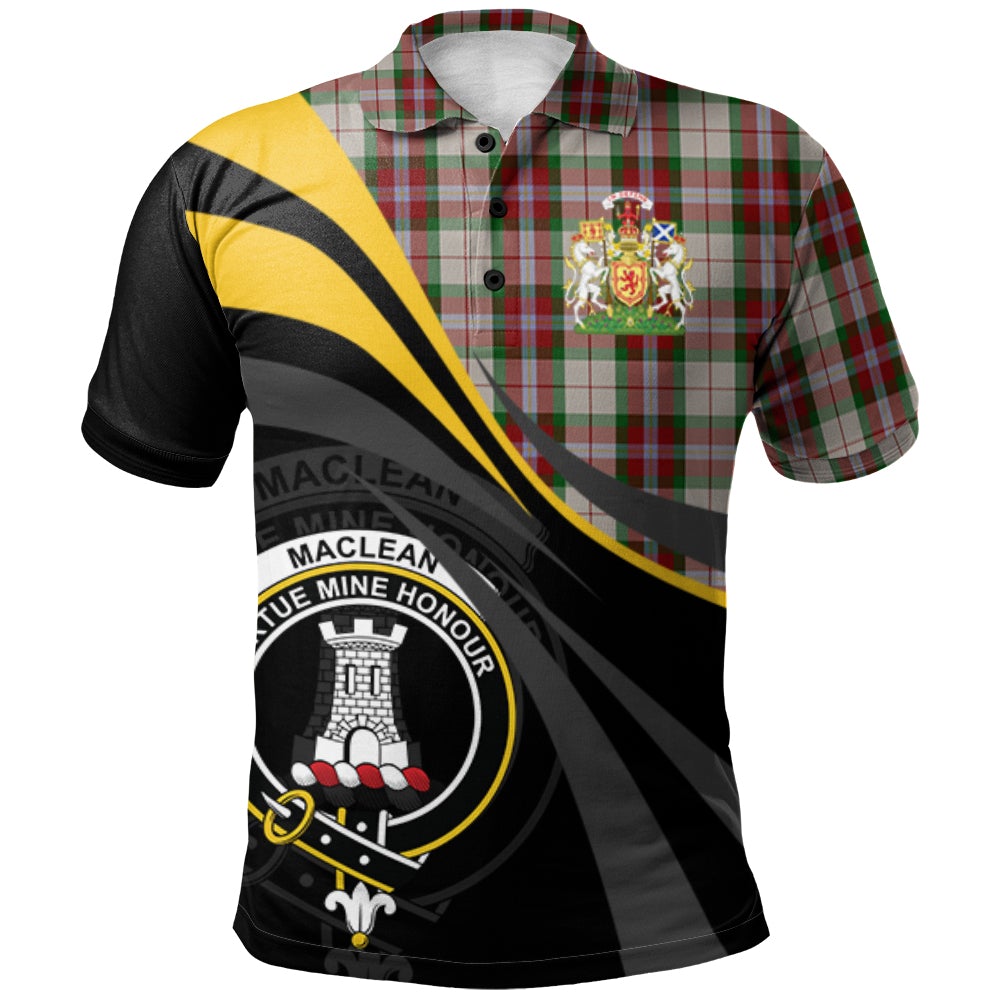 MacLean Dress Tartan Polo Shirt - Royal Coat Of Arms Style
